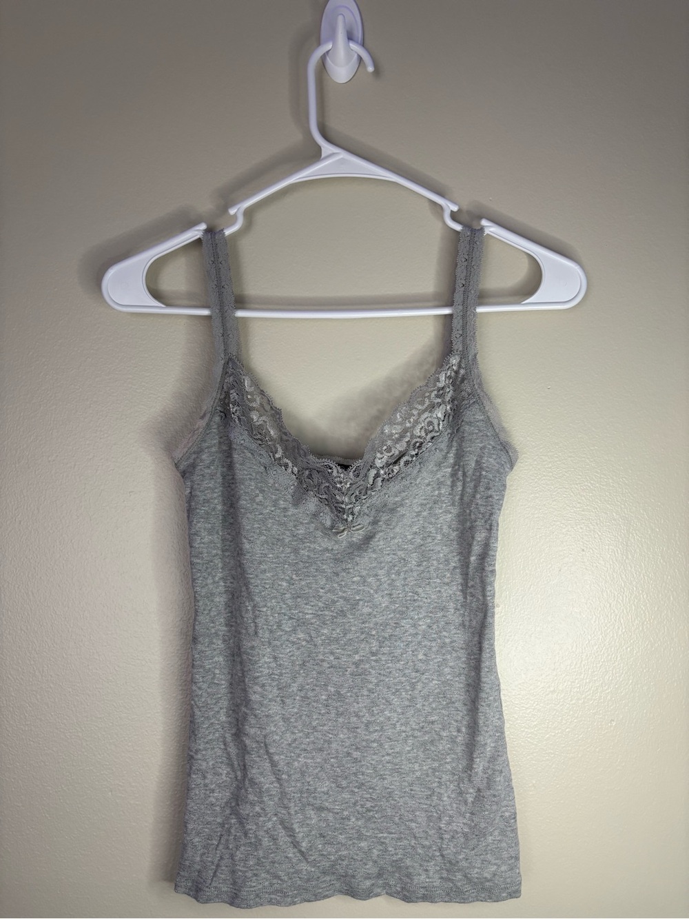 Express Gray Lace-Trim Camisole